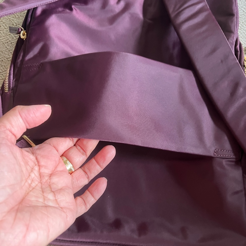 TUMI Burgundy and Gold Backpack - Picture 5 of 9